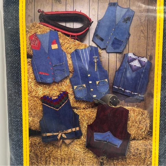 Vest Jean Denim Western S-L Junk Jeans VES100 Craft Sewing Pattern Uncut Rodeo - Picture 1 of 4